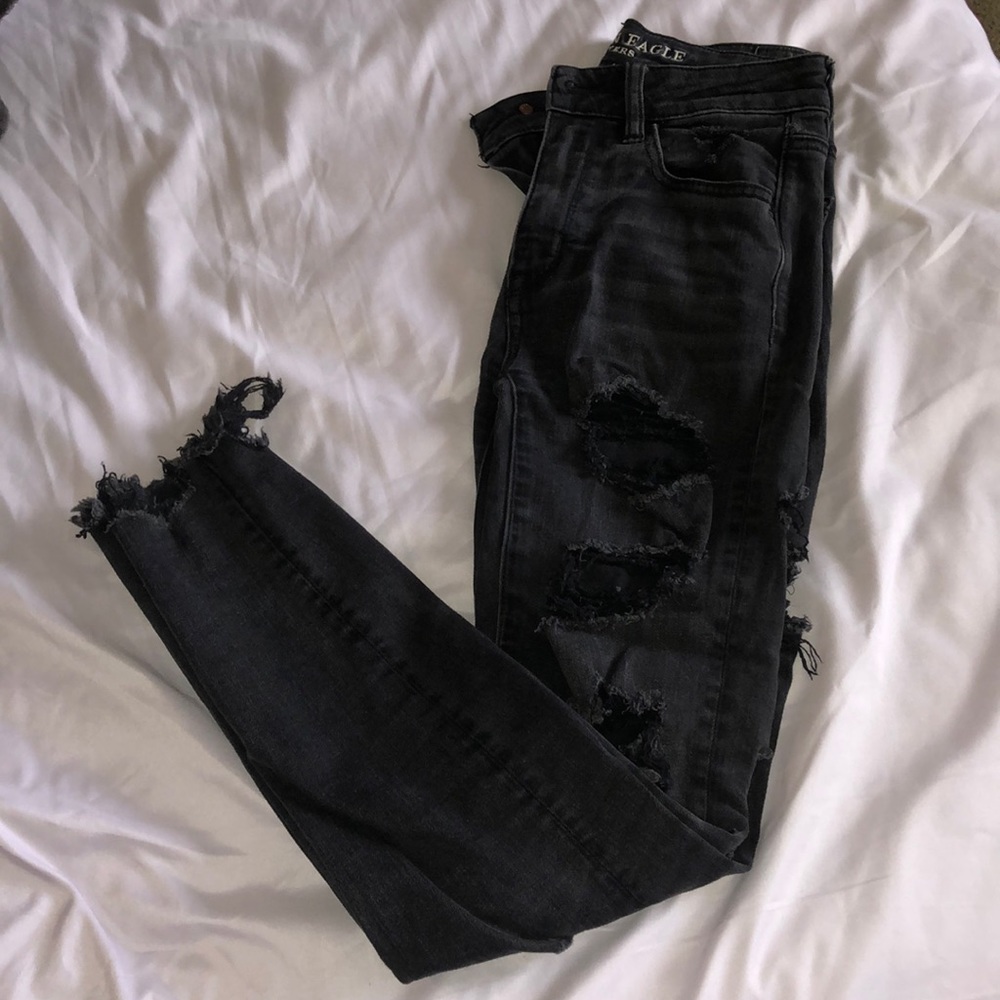 American Eagle Black Ripped Jeans